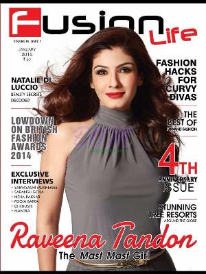 Raveena-Tandon-on-the-cover-page-of-Fusion-Life-Magazine.jpg Mixed Desi Hot Magazine Covers